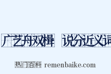 广艺舟双楫·说分近义词是什么意思的图片